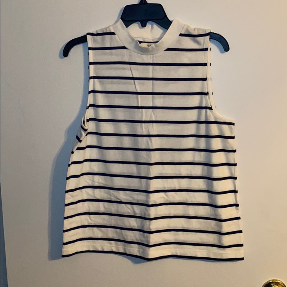NWT Madewell Ardelle stripe mock neck tank Large
